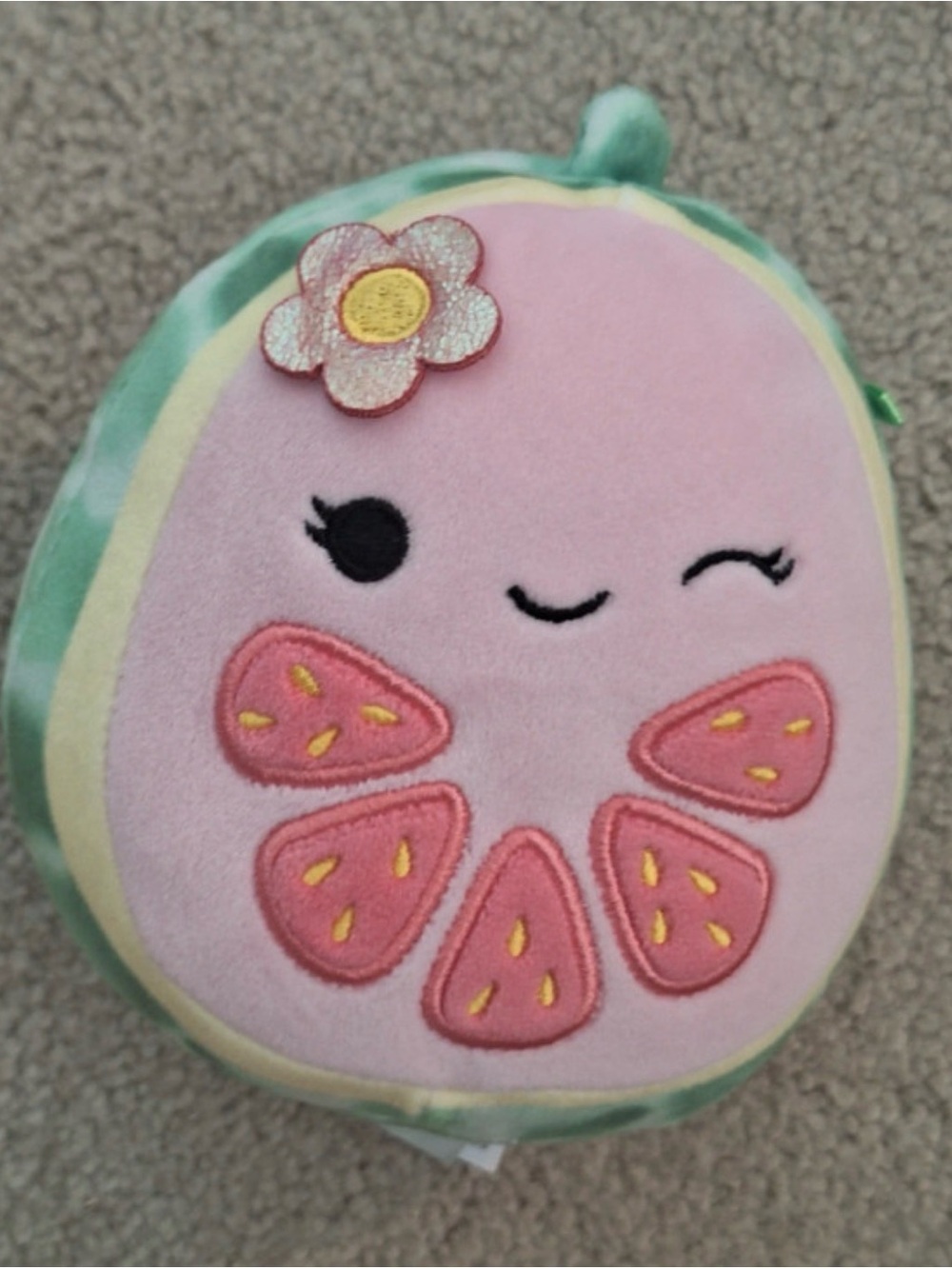 Squishmallows Purple Blue Blueberry Plush with Flower Accent - Picture 4 of 4